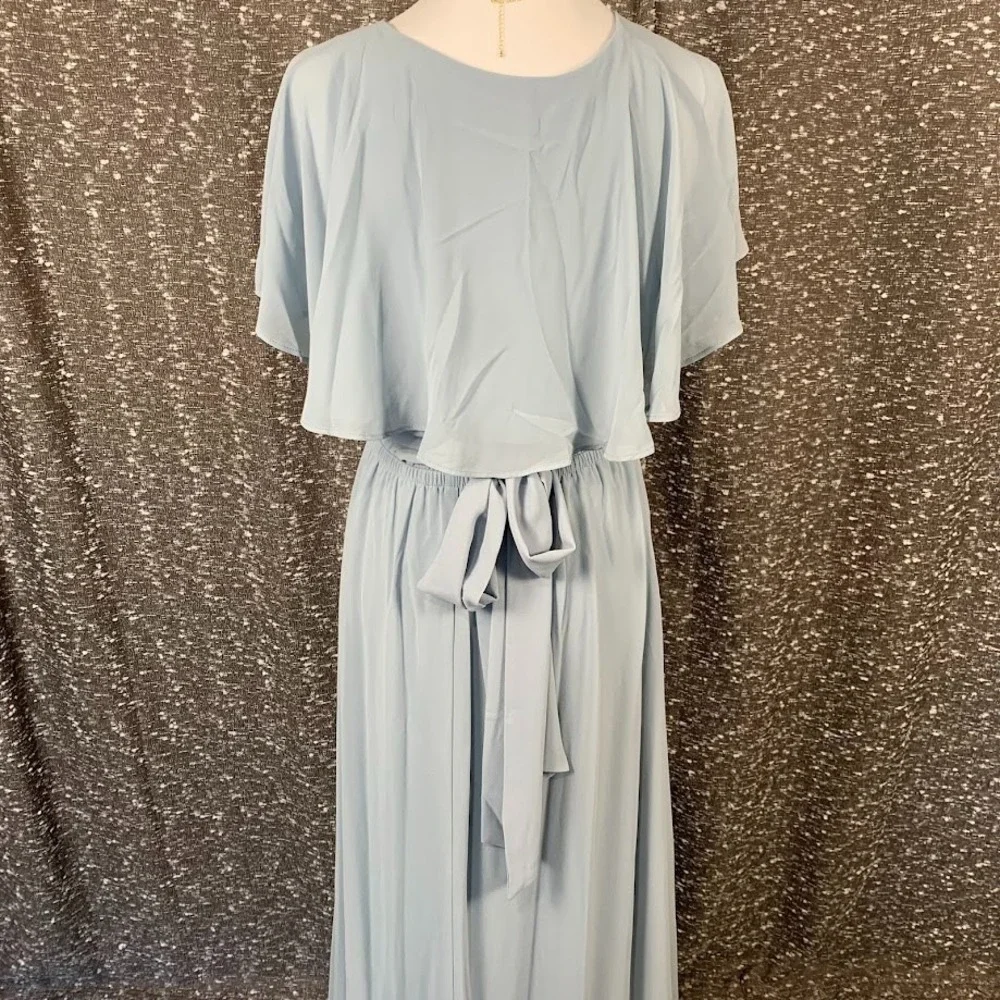 Show Me Your Mumu Blue Audrey Maxi Dress Wedding Bridesmaid Ruffled‎ Women's M